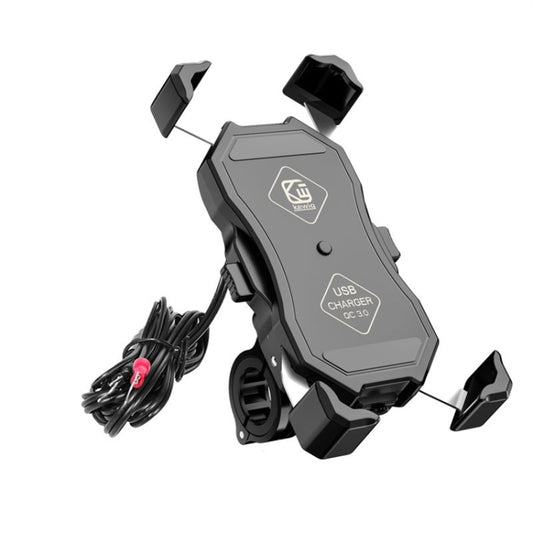 Support de téléphone portable fixe à quatre griffes pour moto Kewig, chargement rapide QC3.0, support étanche, M11-B