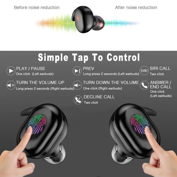 Y30 Wireless Bluetooth Headset 5.0 In-Ear Mini Earphone, Black