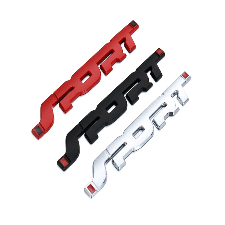 6 autocollants de voiture 3D stéréo en métal, autocollant sport modifié, autocollant de carrosserie, argent, noir, rouge