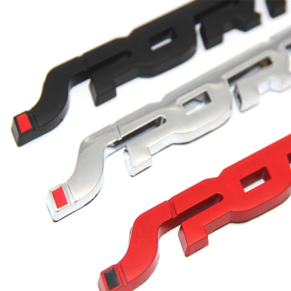 6 autocollants de voiture 3D stéréo en métal, autocollant sport modifié, autocollant de carrosserie, argent, noir, rouge