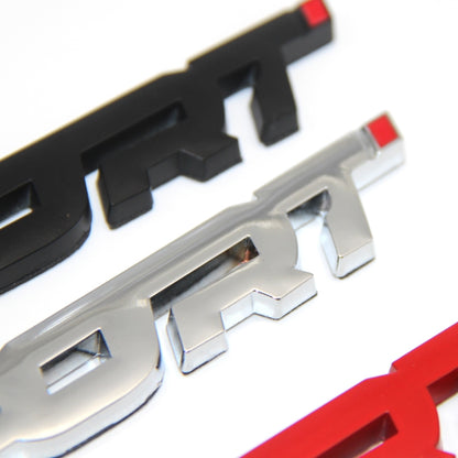 6 autocollants de voiture 3D stéréo en métal, autocollant sport modifié, autocollant de carrosserie, argent, noir, rouge