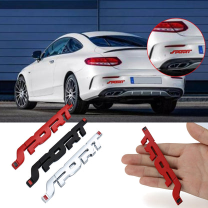 6 autocollants de voiture 3D stéréo en métal, autocollant sport modifié, autocollant de carrosserie, argent, noir, rouge