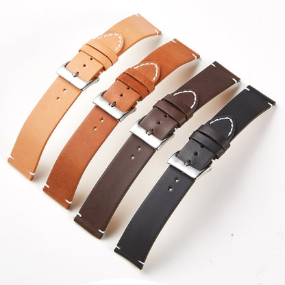 First Layer Retro Cowhide Frosted Bottom Leather Quick Release Ultra-Thin Universal Watch Strap, Size：, 16mm, 18mm, 20mm, 22mm, 24mm