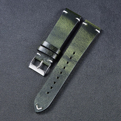 HB001 Color-Changing  Retro Oil Wax Leather Ultra-Thin Universal Watch Strap, 18mm, 20mm, 22mm