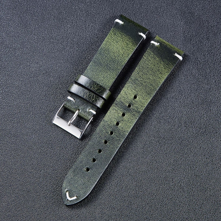 HB001 Color-Changing  Retro Oil Wax Leather Ultra-Thin Universal Watch Strap, 20mm, 22mm