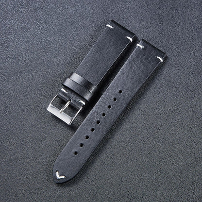 HB001 Color-Changing  Retro Oil Wax Leather Ultra-Thin Universal Watch Strap, 20mm, 22mm