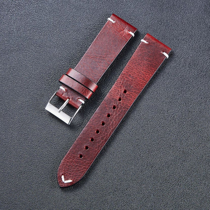HB001 Color-Changing  Retro Oil Wax Leather Ultra-Thin Universal Watch Strap, 18mm, 20mm, 22mm