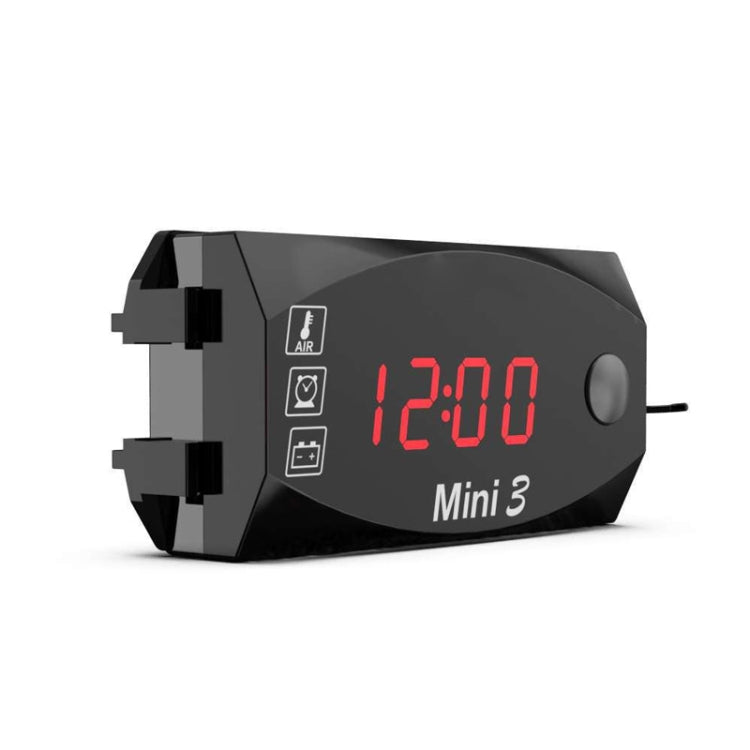 Voltage Clock And Temperature 3 In 1 LED Electronic Meter Large-Screen Digital Display Waterproof And Dustproof Voltmeter, 3 In 1 LED White Light, 3 In 1 LED Green Light, 3 In 1 LED Red Light