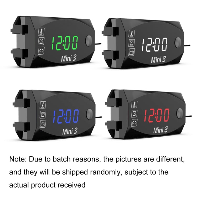 Voltage Clock And Temperature 3 In 1 LED Electronic Meter Large-Screen Digital Display Waterproof And Dustproof Voltmeter, 3 In 1 LED White Light, 3 In 1 LED Green Light, 3 In 1 LED Red Light