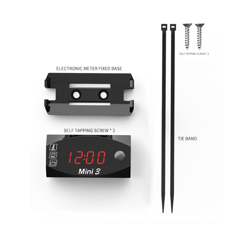 Voltage Clock And Temperature 3 In 1 LED Electronic Meter Large-Screen Digital Display Waterproof And Dustproof Voltmeter, 3 In 1 LED White Light, 3 In 1 LED Green Light, 3 In 1 LED Red Light