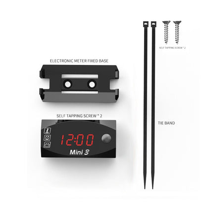 Voltage Clock And Temperature 3 In 1 LED Electronic Meter Large-Screen Digital Display Waterproof And Dustproof Voltmeter, 3 In 1 LED Red Light, 3 In 1 LED White Light, 3 In 1 LED Green Light