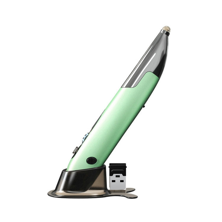 PR-A19 2.4GHz Wireless Charging Bluetooth Mouse Pen Type Shining Quiet Mouse, Yellow, Red, Purple, Green, Blue, Silver Gray