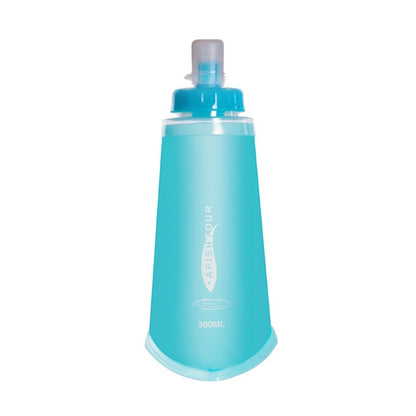 AFISHTOUR TPU Outdoor Sports Soft Water Bag Marathon Water Bottle Folding Water Bag, Capacity:, 400ml (Blue), 400ml (Transparent), 300ml (Blue), 300ml (Transparent)
