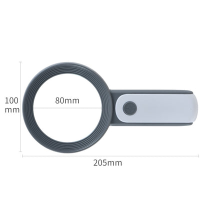 30 Times 18 LED Cool Warm Light HD Elderly Reading Repair Glass Magnifier, 30X(Gray White), 30X(Black White)