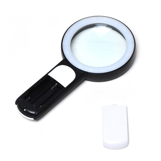 30 Times 18 LED Cool Warm Light HD Elderly Reading Repair Glass Magnifier, 30X(Gray White), 30X(Black White)