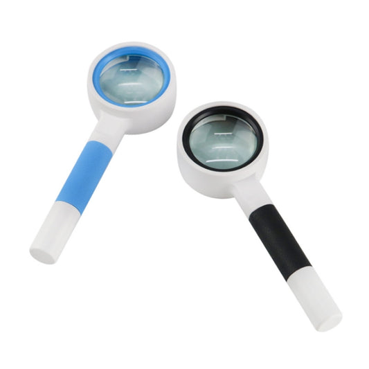 Hand-Held Reading Magnifier Glass Lens Anti-Skid Handle Old Man Reading Repair Identification Magnifying Glass, 37mm 16 Times (Black White), 37mm 16 Times (Blue White), 50mm 7 Times (Black White), 50mm 7 Times (Blue White), 65mm 6 Times (Black White)  ...