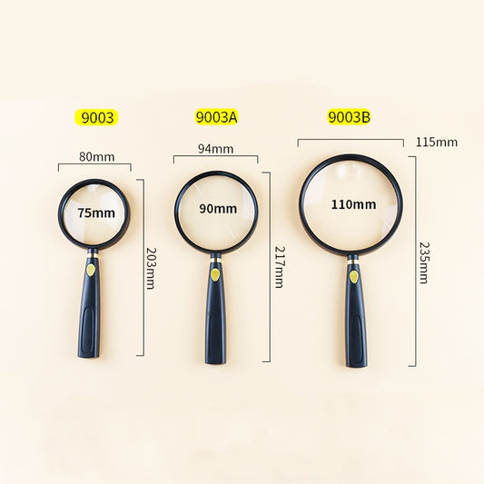 Children Science Education Elderly Reading Hand-Held Magnifying Glass, Specification: 110mm, 2pcs(90mm), 2pcs(75mm), 2pcs(110mm)