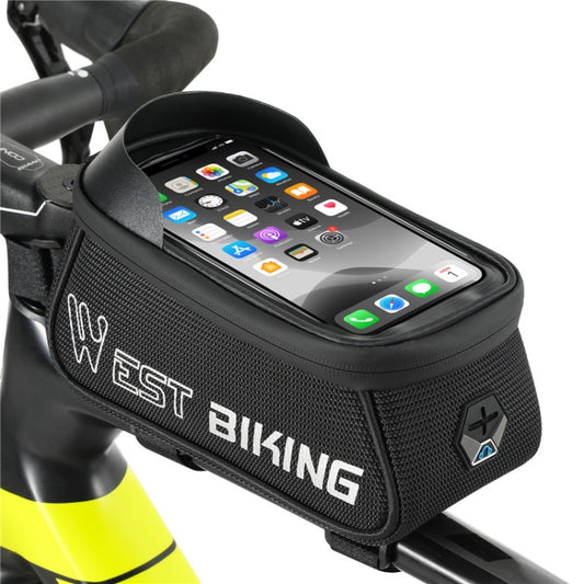 WEST BIKING West 6,9 pouces Cyclisme Réfléchissant Téléphone Portable Écran Tactile Sac Avant VTT Sac de Cadre Supérieur, YP0707267
