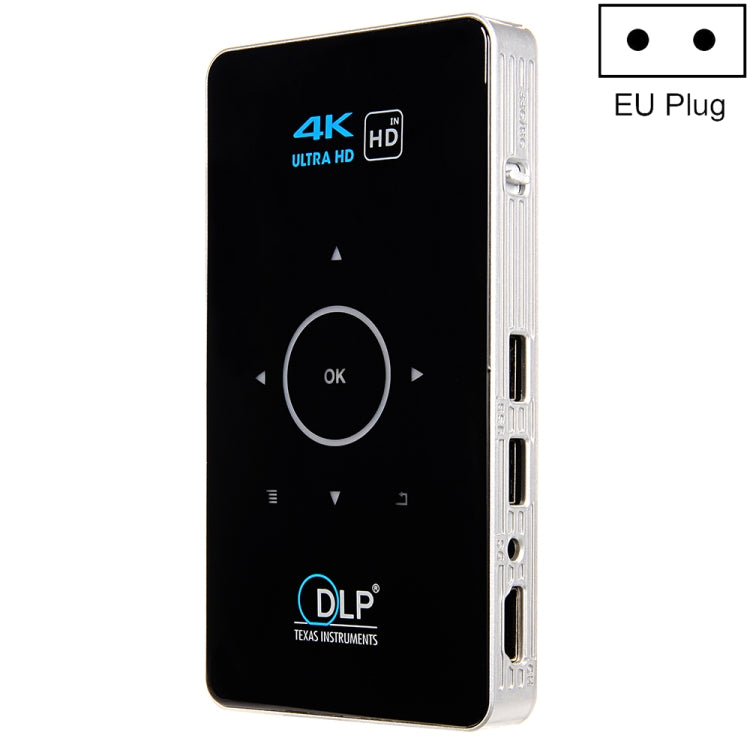 C6 1G+8G Android System Intelligent DLP HD Mini Projector Portable Home Mobile Phone Projector，
