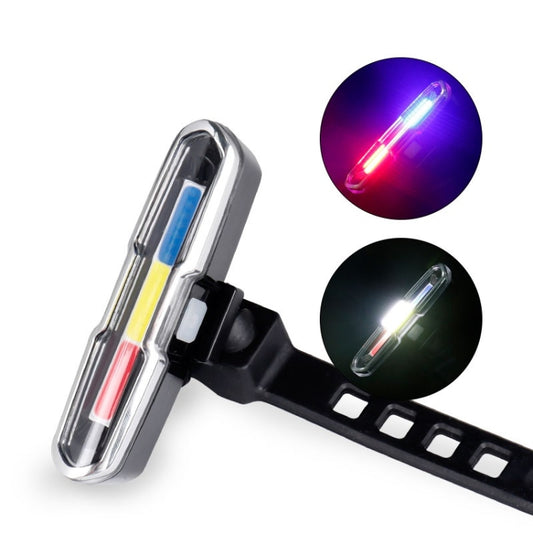Éclairage de vélo USB, voyant d'avertissement LED, feu arrière COB pour la conduite de nuit, spécifications : 7505C Lumière Rouge Blanche Bleue, 7505A Lumière Rouge Simple, 7505B Lumière Rouge Blanche, 7505 Lumière Rouge Bleue