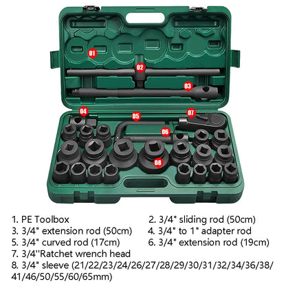 Jeu de clés à douille hexagonales robustes pour réparation automobile, 26 pièces, clé 26 en 1