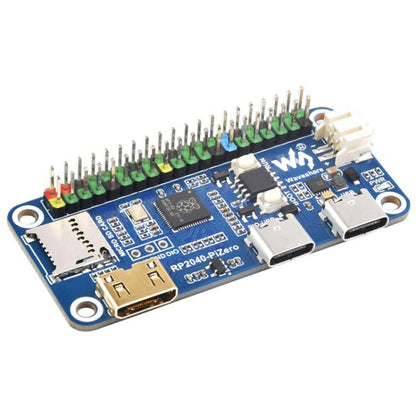 Carte de développement Waveshare 25506 RP2040-PiZero, Basée sur Raspberry Pi RP2040, 264 Ko de SRAM et 16 Mo, RP2040-PiZero avec connecteur HE.