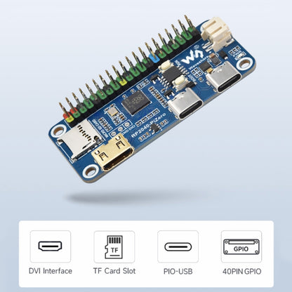 Carte de développement Waveshare 25506 RP2040-PiZero, Basée sur Raspberry Pi RP2040, 264 Ko de SRAM et 16 Mo, RP2040-PiZero avec connecteur HE.