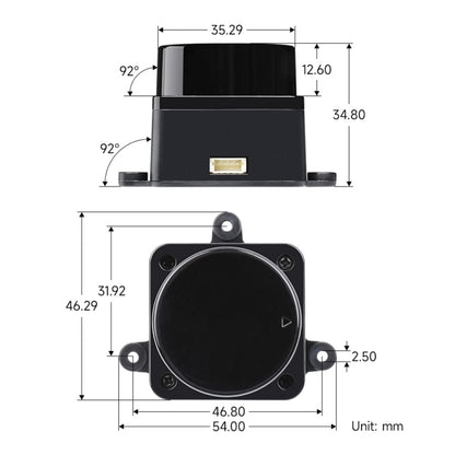 Waveshare 24782 DTOF Laser Lidar Sensor STL27L, 360 Degree Omni-Directional Lidar, UART Bus, 24782