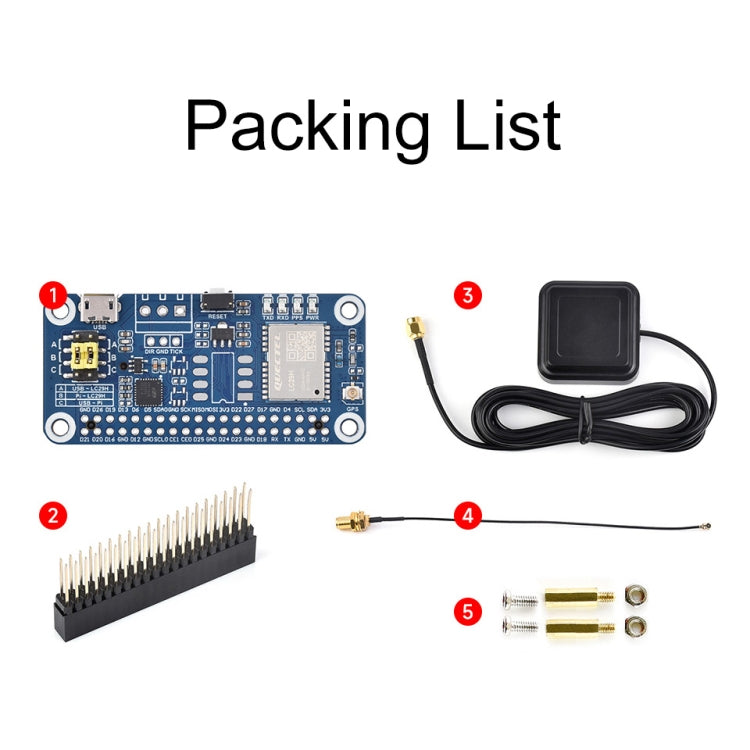 Waveshare For Raspberry Pi LC29H Series Dual-Band L1+L5 Positioning GPS Module, (AA) GPS HAT, (BS) GPS/RTK HAT, (DA) GPS/RTK HAT