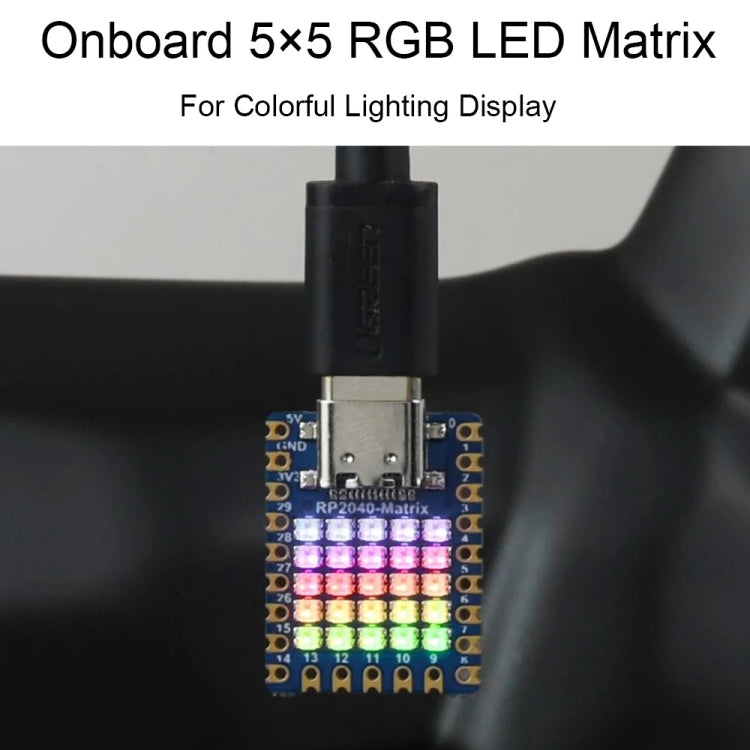 Carte de développement Waveshare 24594 à matrice de LED RGB 5x5 avec processeur double cœur RP2040