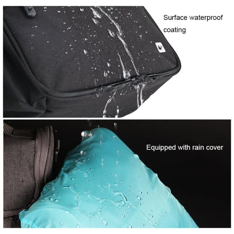 Rhinowalk RK18995 Large-capacity Aluminum Film Insulation Bicycle Head Bag with Rain Cover, Gray, Black
