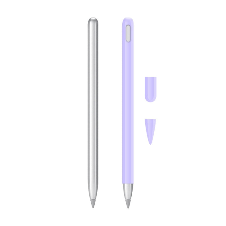 2 Sets 3 In 1 Stylus Silicone Protective Cover + Two-Color Pen Cap Set For Huawei M-Pencil, White, Pink, Red, Black, Gray, Lavender Purple, Mint Green, Matcha Green, Midnight Blue, Orange