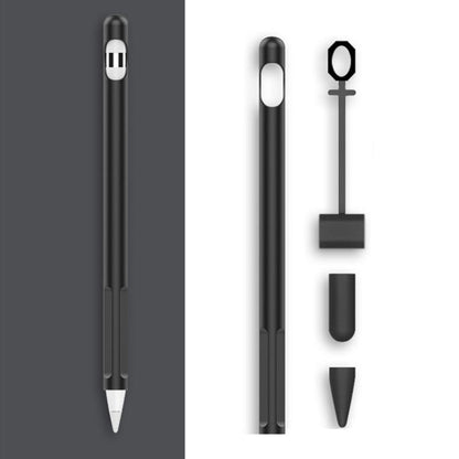 2 Sets 4 In 1 Stylus Silicone Protective Cover + Anti-Lost Rope Set For Apple Pencil 1, Jade White, Ink Black, Mint Green, Fresh Pink, Red, Midnight Blue, Business Gray