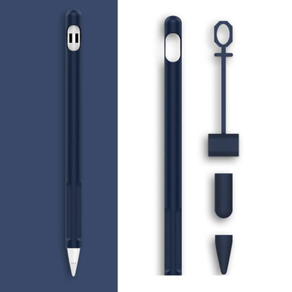 2 Sets 4 In 1 Stylus Silicone Protective Cover + Anti-Lost Rope Set For Apple Pencil 1