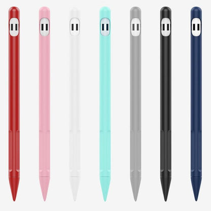 2 Sets 4 In 1 Stylus Silicone Protective Cover + Anti-Lost Rope Set For Apple Pencil 1, Jade White, Ink Black, Mint Green, Fresh Pink, Red, Midnight Blue, Business Gray