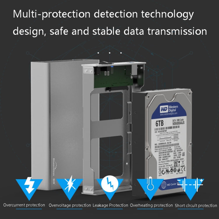 Blueendless U35Q 3.5 Inch Full Metal Mobile Hard Disk Box Type-C/Usb3.0 SATA Serial Desktop PC External Hard Disk Box, US Plug (USB 3.0 ), EU Plug (USB 3.0 ), UK Plug (USB 3.0 ), AU Plug (USB 3.0 ), US Plug (TYPE-C), EU Plug (TYPE-C), UK Plug (TYPE-C) ...