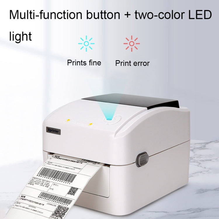 Xprinter XP-420B Imprimante d'étiquettes thermique auto-adhésives pour commandes Express 108 mm, USB+Bluetooth, USB+WIFI, USB+LAN