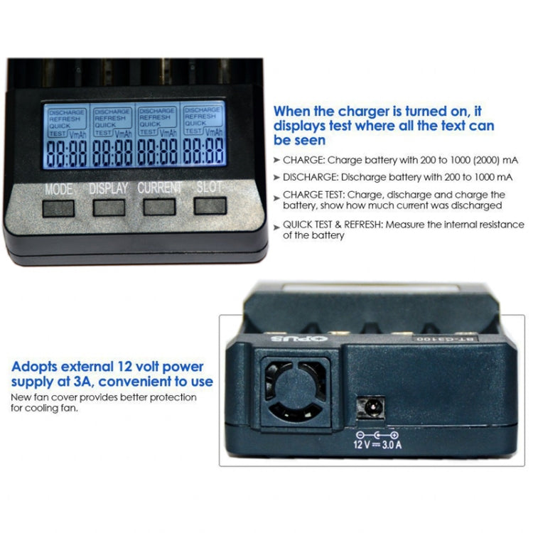 OPUS BT-C3100 Smart Smart Digital Intelligent 4-Slot Battery Charger