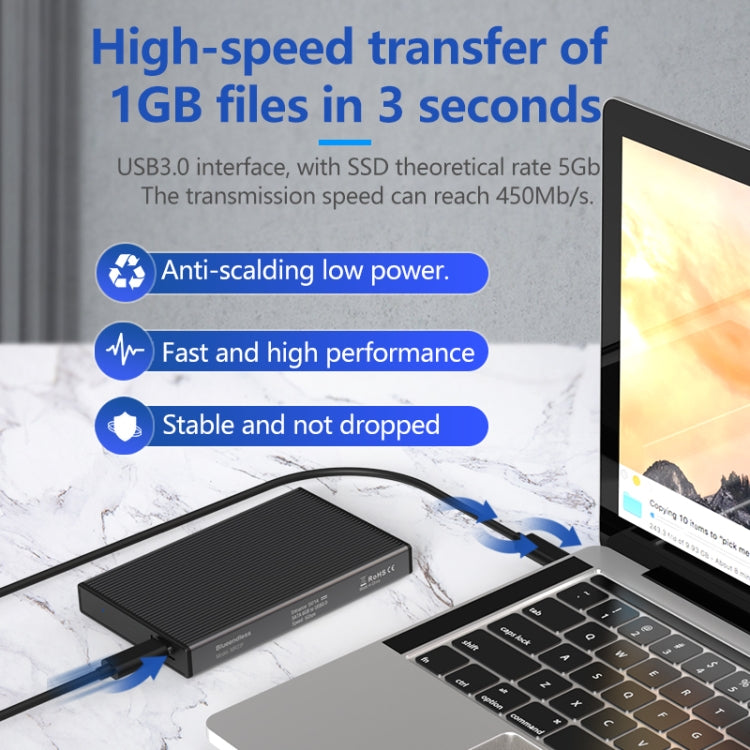 Blueendless 2.5 inch Mobile Hard Disk Box SATA Serial Port USB3.0 Free Tool SSD, Style:, MR23F -A Port, MR23F-C Port, MR23G -A Port, MR23G-C Port