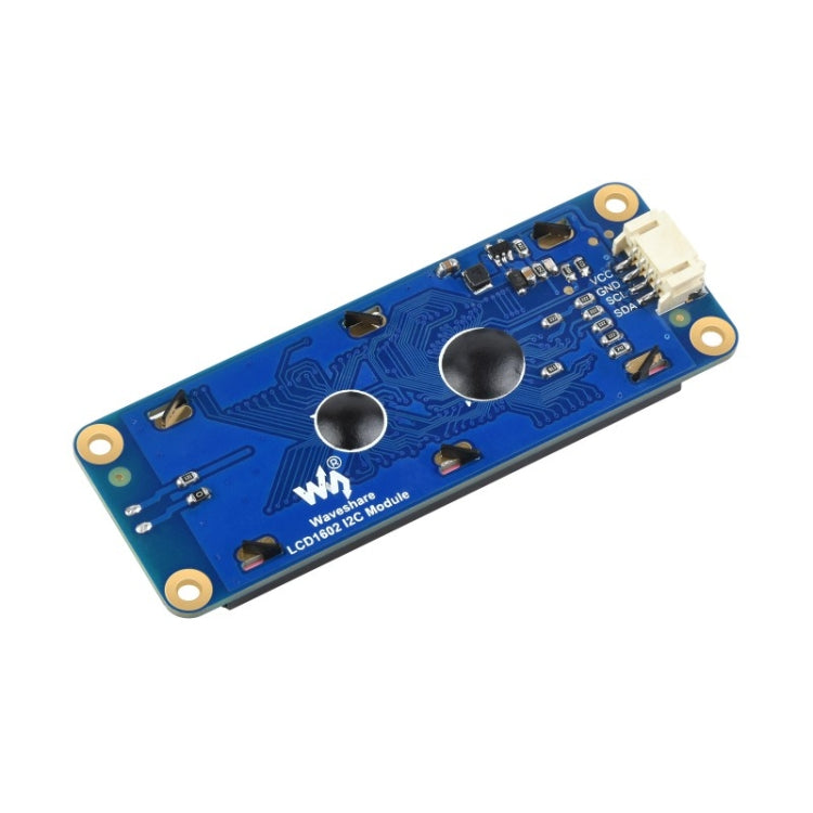 Waveshare 23991 LCD1602 I2C Module, White with Blue Background, 16x2 Characters, 3.3V/5V, 23991