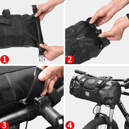 SAHOO 11L Sac avant de vélo agrandi, sac de guidon étanche et résistant à l'usure pour VTT avec clip en maille, sac de guidon SAHOO 11L