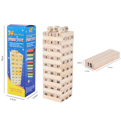 54 pièces/ensemble jouets éducatifs en blocs de construction pour enfants jeu d'empilement