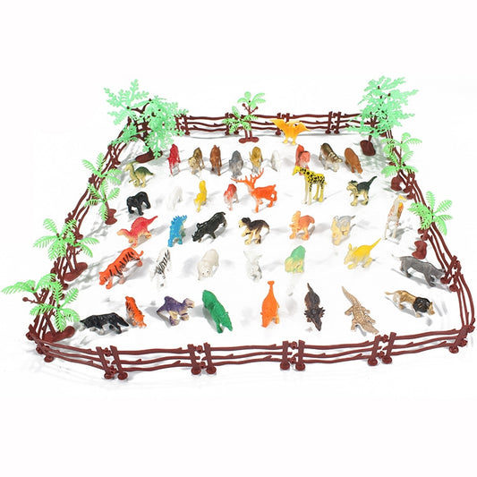 68 en 1 Kit de Jouets de Simulation Mini Zoo Modèles Solides de Dinosaures, 68 en 1 Modèles de Dinosaures