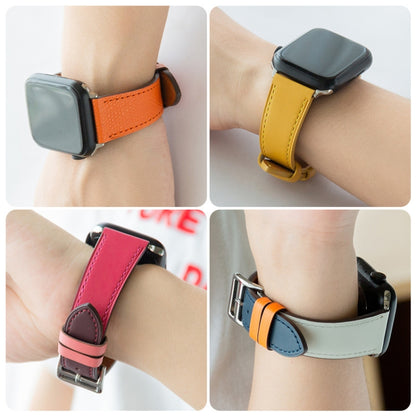 Business Cowhide Leather Strap Watchband, For Apple Watch Series 8&7 41mm / SE 2&6&SE&5&4 40mm / 3&2&1 38mm, For Apple Watch Series 6&SE&5&4 44mm / 3&2&1 42mm, For Apple Watch Series 6&SE& 5&4 40mm / 3 & 2 & 1 38mm