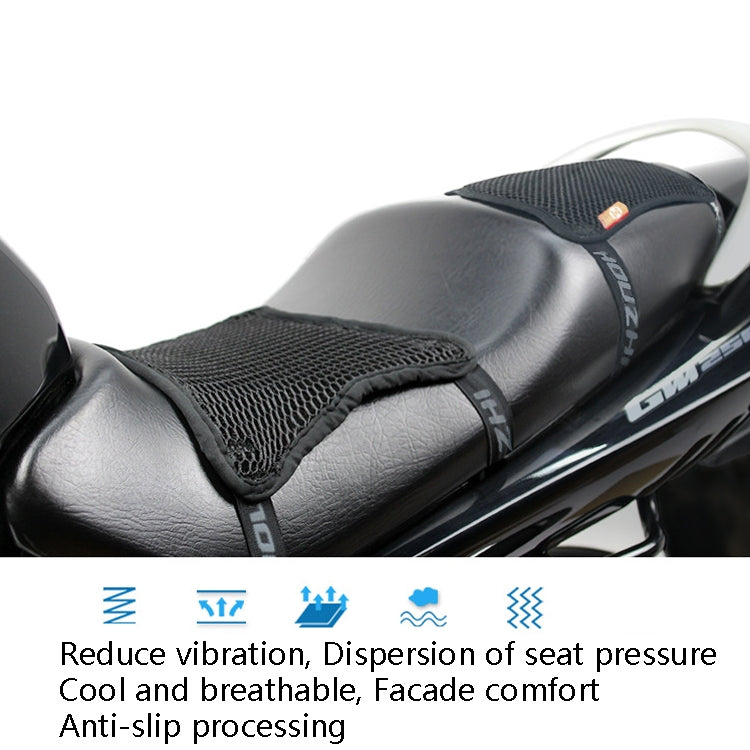HOUZHI MTZT1010 Housse de Siège de Moto Respirante en Maille 3D Anti-Transpiration et Rafraîchissante, Isolation Solaire, Style:, Couche Simple S, Couche Simple XL, Double Couche S, Double Couche M, Double Couche L