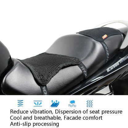 HOUZHI MTZT1010 Housse de Siège de Moto Respirante en Maille 3D Anti-Transpiration et Rafraîchissante, Isolation Solaire, Style:, Couche Simple S, Couche Simple XL, Double Couche S, Double Couche M, Double Couche L