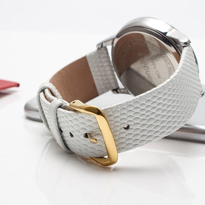 Thin Watch Chain With Calfskin Lizard Pattern Strap, Strap Width  12mm, Strap Width  18mm
