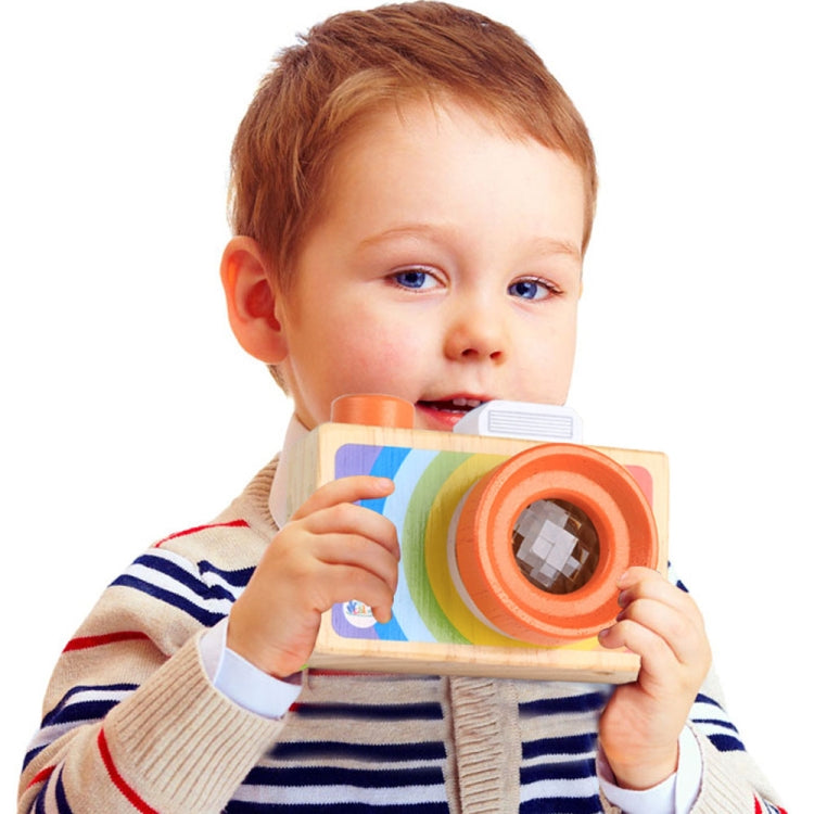 Mini appareil photo reflex numérique en bois de dessin animé, kaléidoscope, cadeau pour enfant, jouet amusant