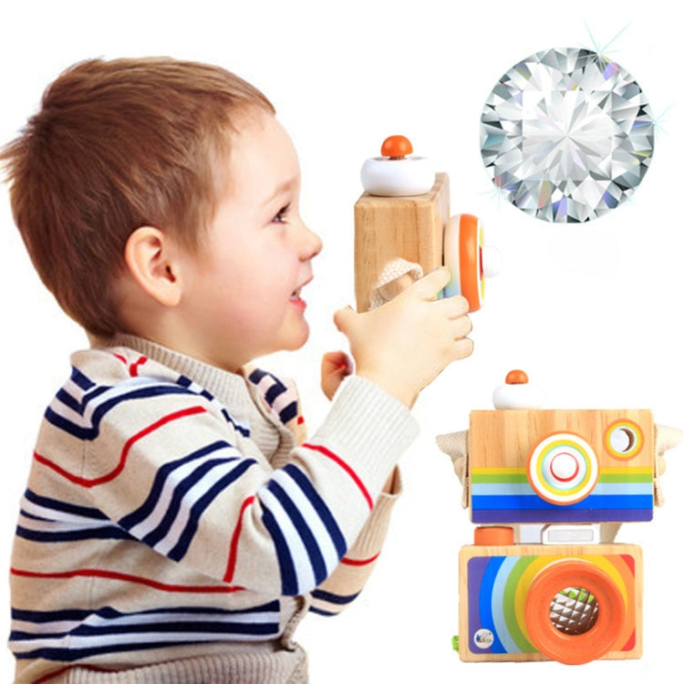 Mini appareil photo reflex numérique en bois de dessin animé, kaléidoscope, cadeau pour enfant, jouet amusant