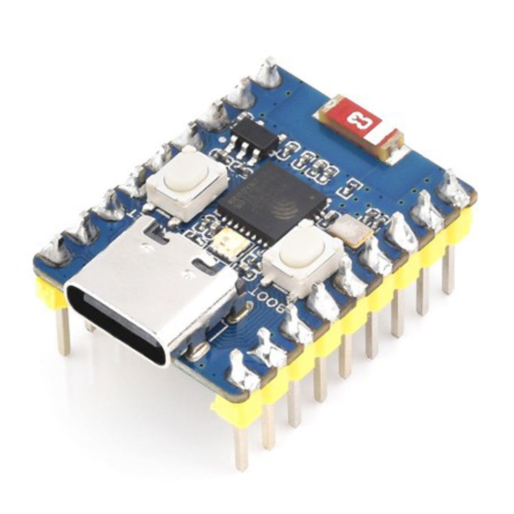 Waveshare 2.4GHz ESP32-C3 Mini Development Board, Based ESP32-C3FN4 Single-core Processor, without Header, with Header